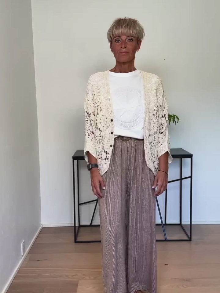 Baghuset Beige Hæklet Cardigan FM