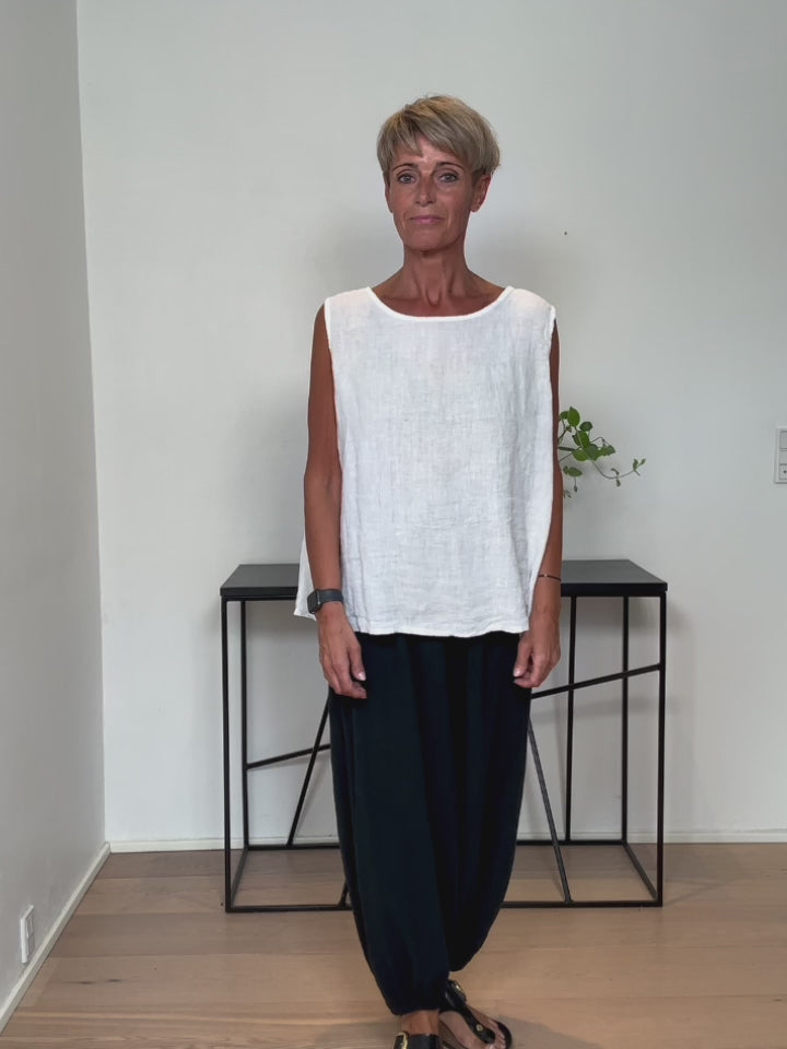Baghuset Hør Tank Top Hvid MP
