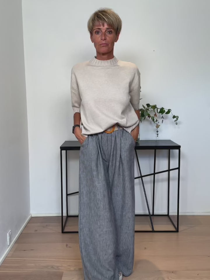 Baghuset Crew Neck SS Strik Taupe E