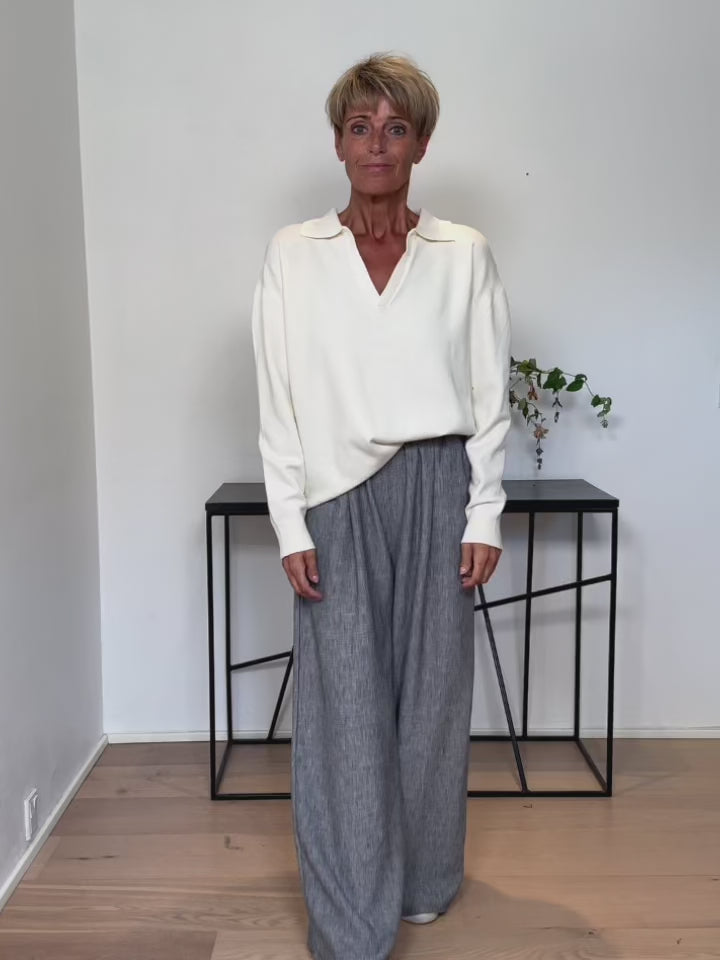 Baghuset Ecru Strik Polo RS