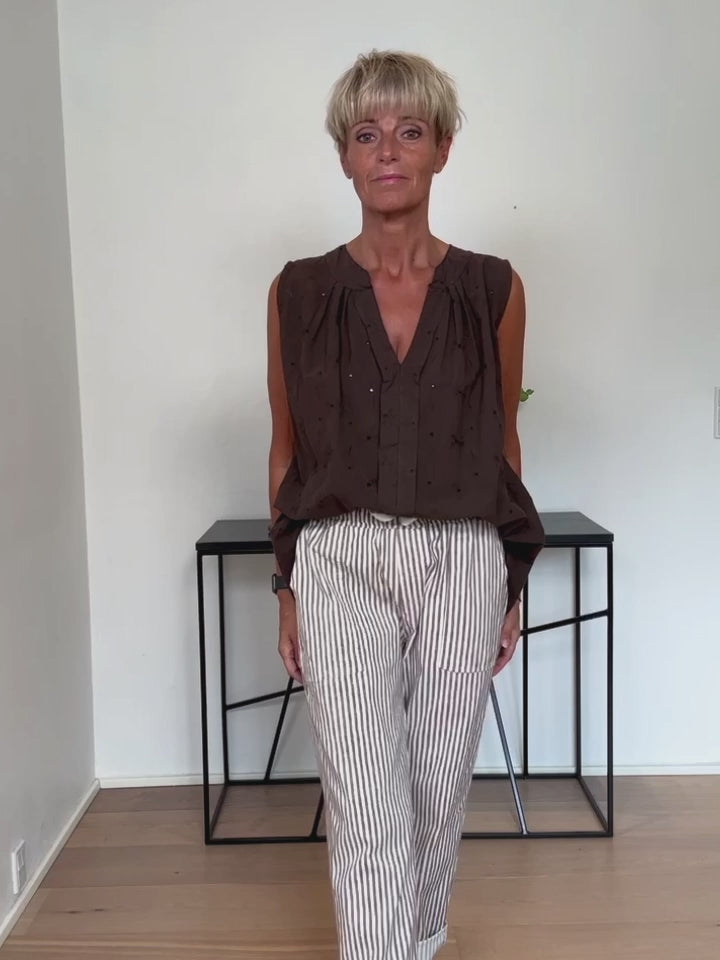Baghuset Brun Tank Top Broderi Anglaise Y