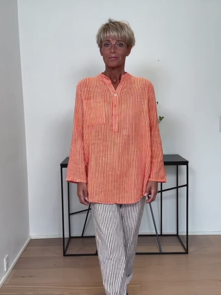Baghuset Orange Stribet Bluse Stolpe CS