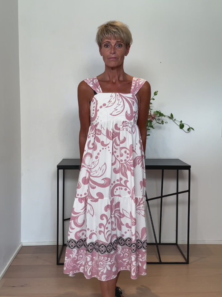 Baghuset Rosa Printet Kjole CS
