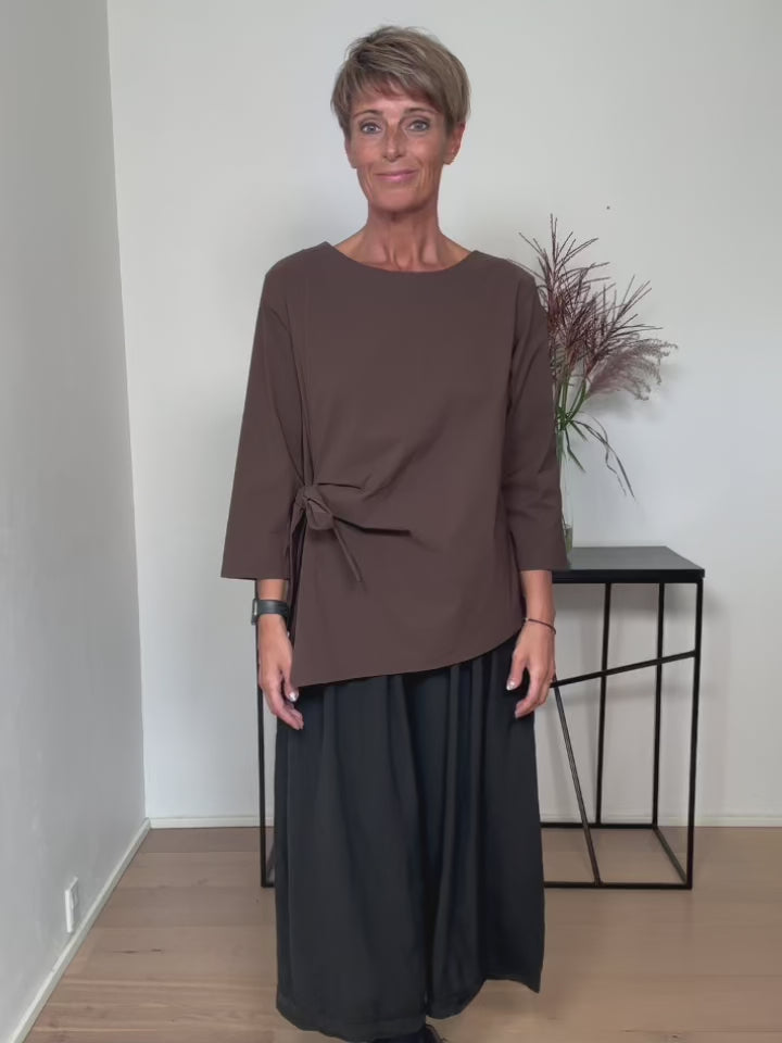 Baghuset Bluse Brun/Snøre E