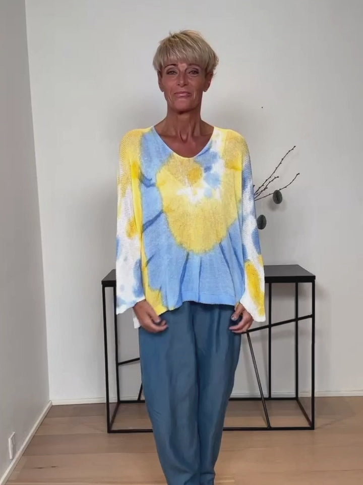 Baghuset Batik Strik Gul/Blå EM
