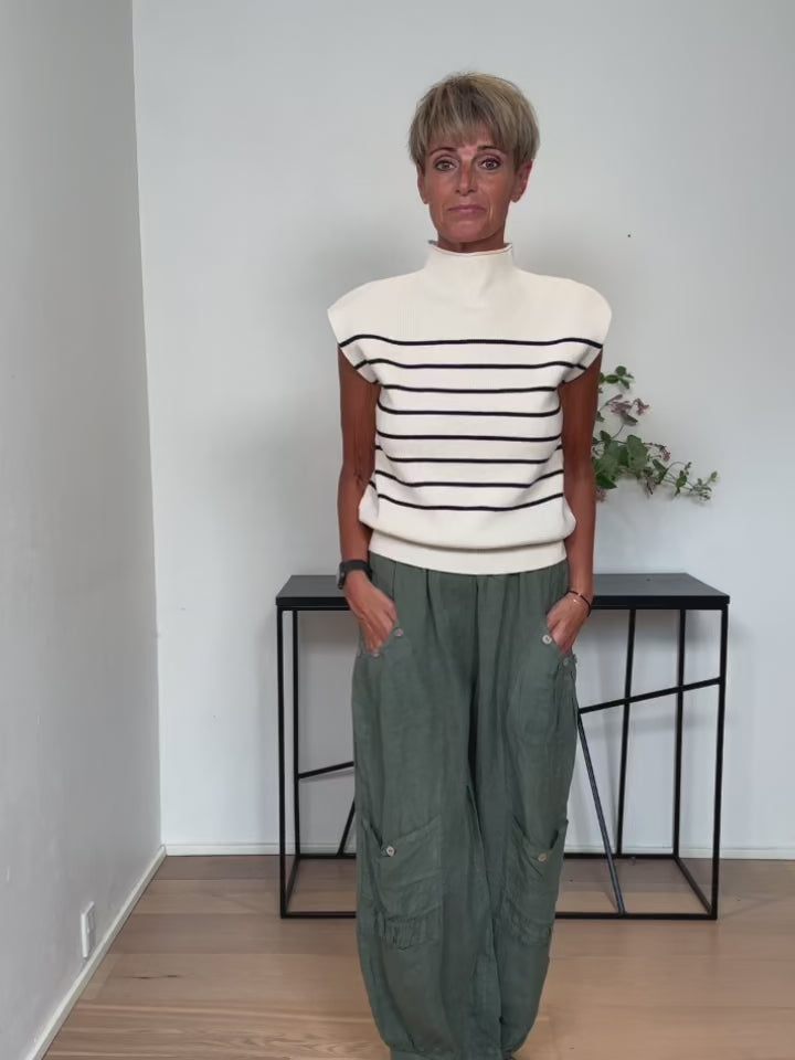 Baghuset Ecru Stribet Vest C