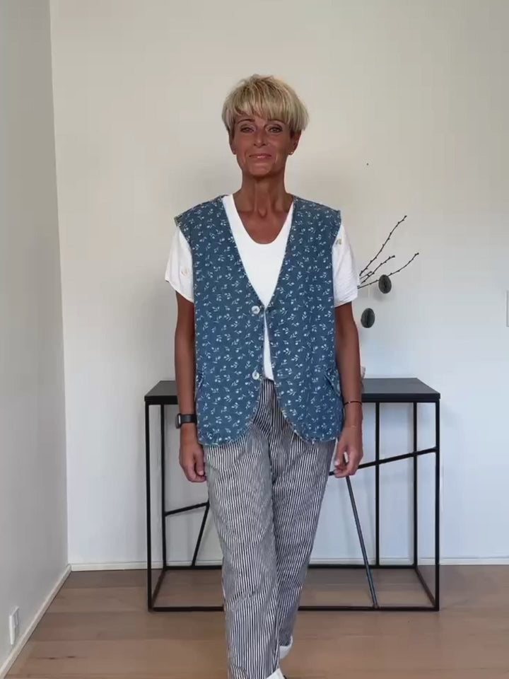 Baghuset Oversize Jeans Vest/Knap WS