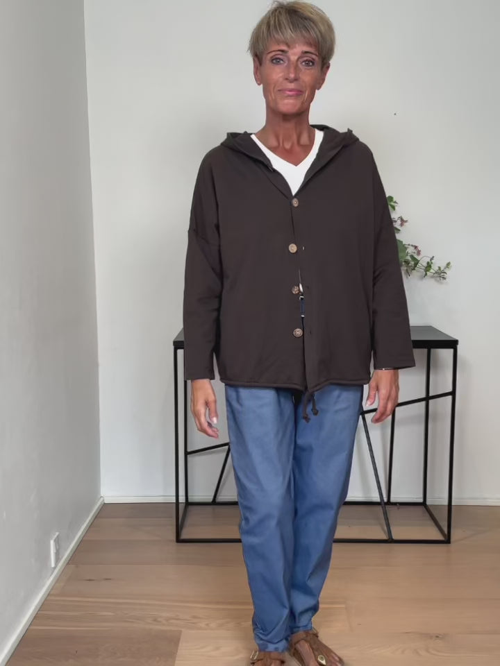 Baghuset Brun Cardigan/Hætte C