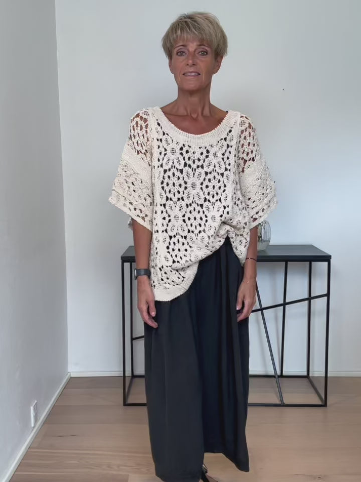 Baghuset Hæklet Bluse Ecru EH