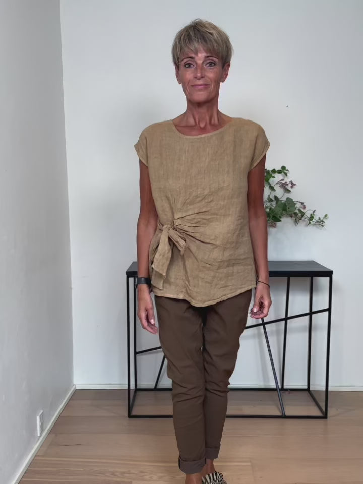 Baghuset Bronce Hør Bluse/Knode F