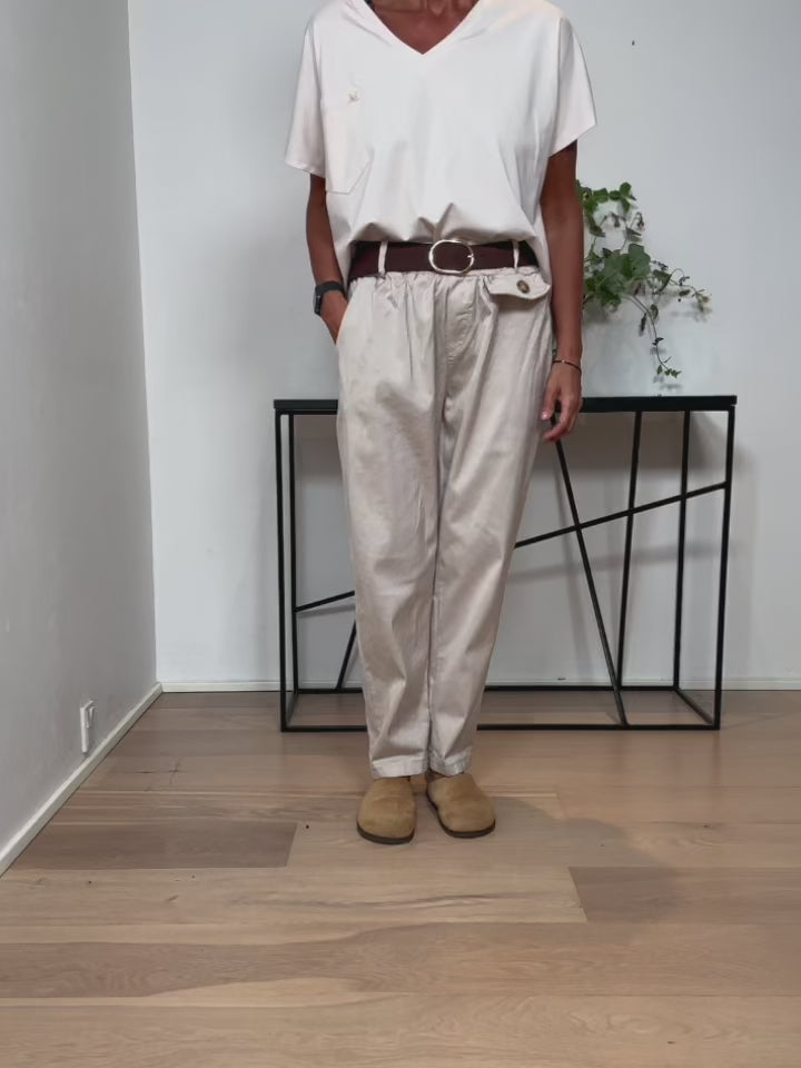 Baghuset Beige Tencel Buks/Lomme Hé