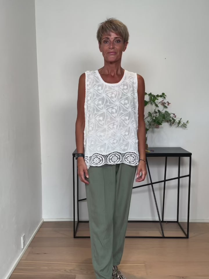 Baghuset Tank Top Lace Hvid A