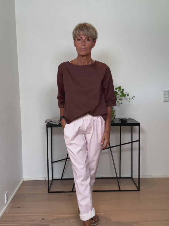 Baghuset Basic Bluse Brun /Knap Ryg EF